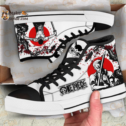 Custom Anime One Piece High Top Sneakers – Zoro Japan Style Footwear