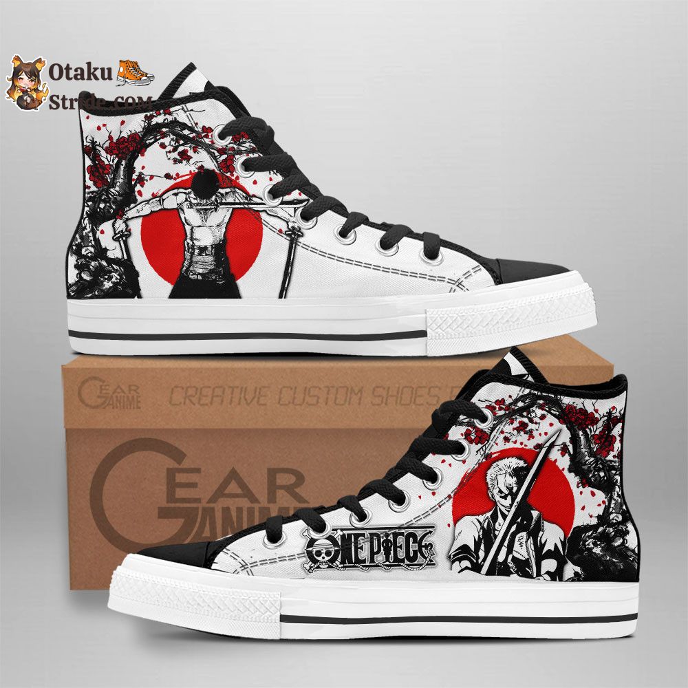 Custom Anime One Piece High Top Sneakers – Zoro Japan Style Footwear