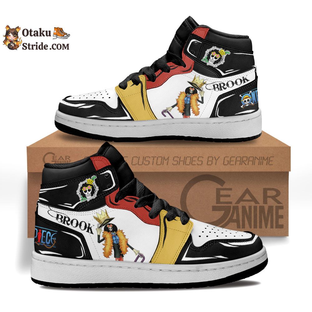 Custom Anime One Piece Kids Sneakers – Brook Printed Shoes