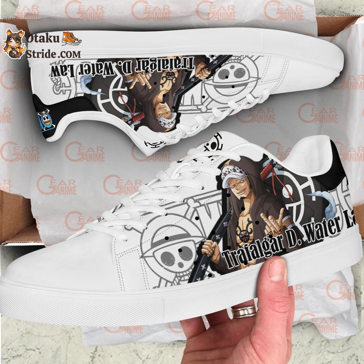 Custom Anime One Piece Law Skate Sneakers for Anime Fans