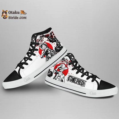 Custom Anime One Piece Luffy High Top Sneakers – Japan Style Footwear