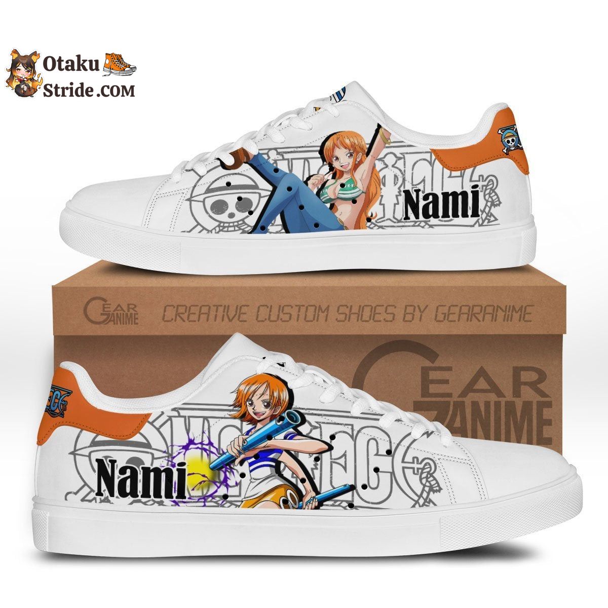 Custom Anime One Piece Nami Skate Sneakers