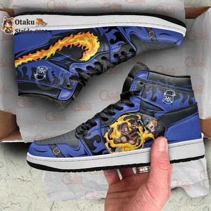 Custom Anime One Piece Sabo Mera Mera Sneakers – Unique Printed Footwear