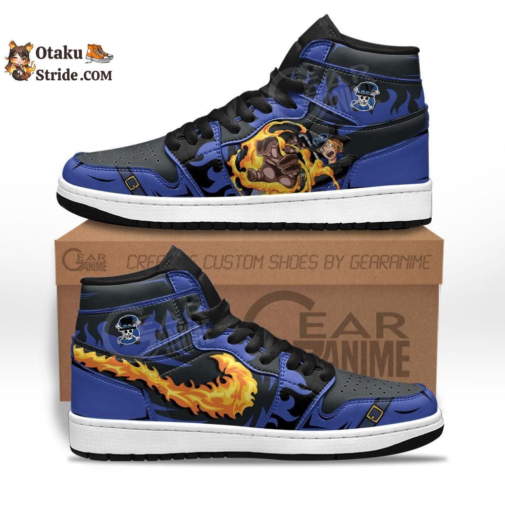 Custom Anime One Piece Sabo Mera Mera Sneakers – Unique Printed Footwear