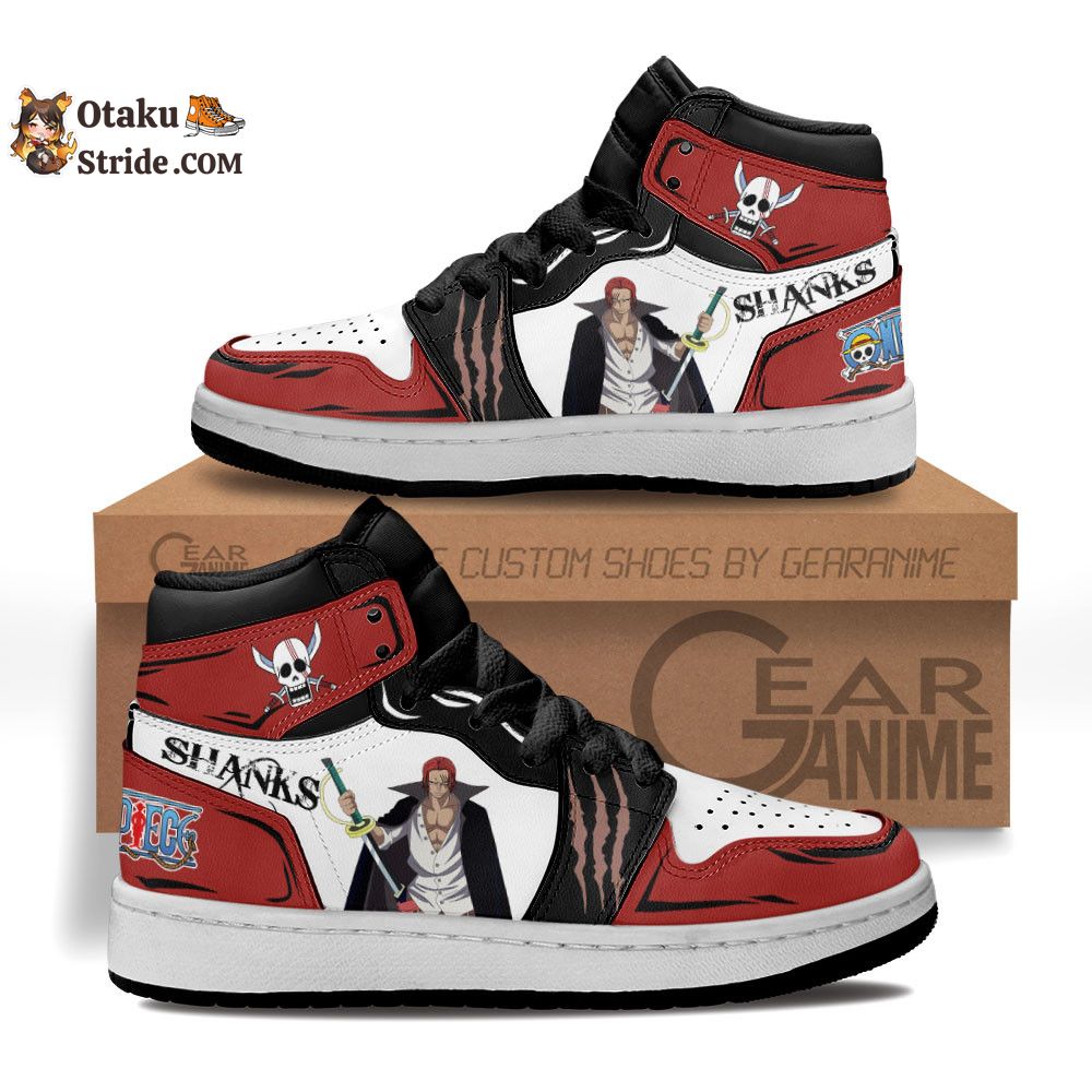 Custom Anime One Piece Shanks Kids Sneakers – Unique Printed Footwear