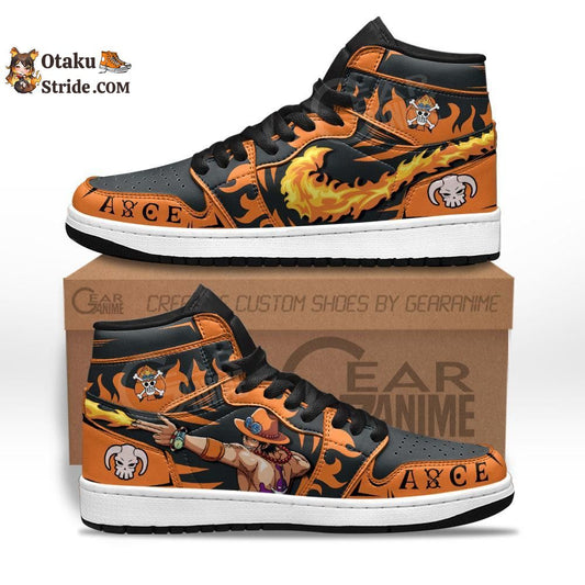 Custom Anime One Piece Shoes – Portgas D Ace Fire Fist Sneakers