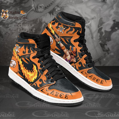 Custom Anime One Piece Shoes – Portgas D Ace Fire Fist Sneakers