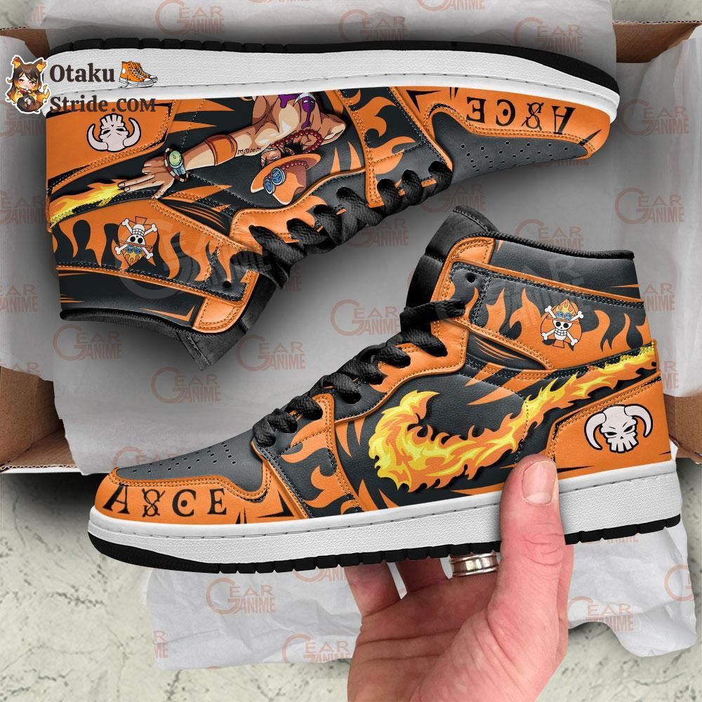 Custom Anime One Piece Shoes – Portgas D Ace Fire Fist Sneakers