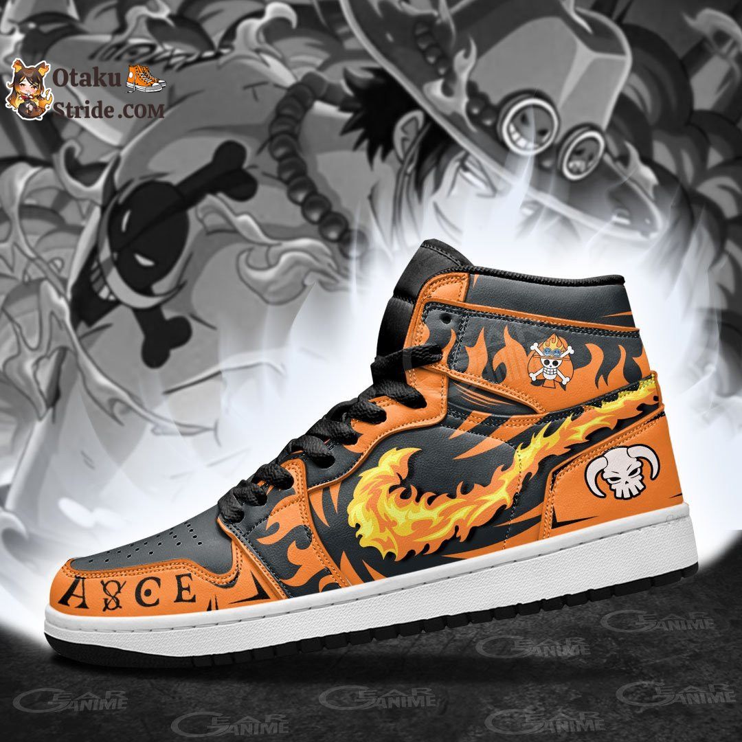 Custom Anime One Piece Shoes – Portgas D Ace Fire Fist Sneakers