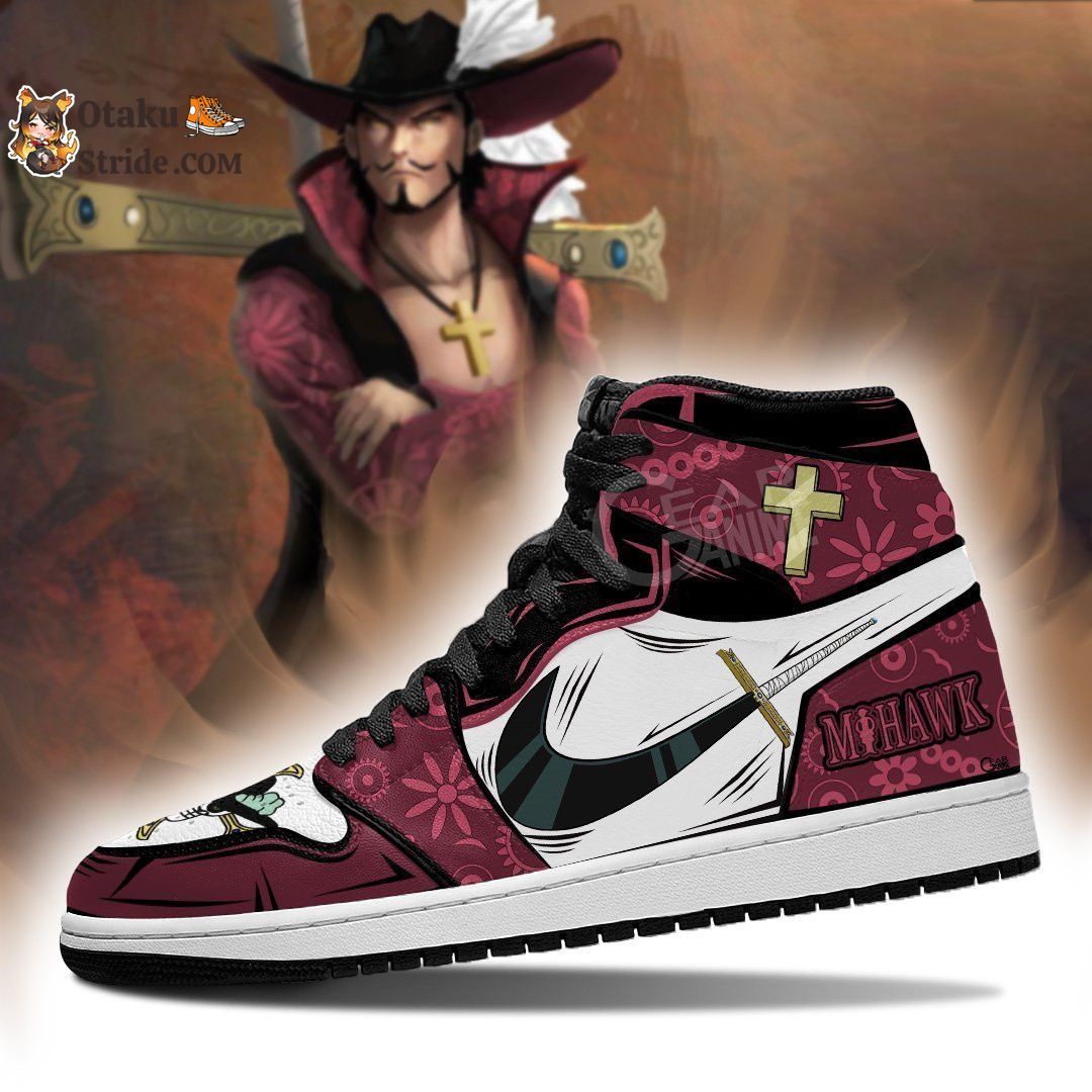 Custom Anime One Piece Shoes Featuring Dracule Mihawk Sword Design – Unique Footwear for Fans