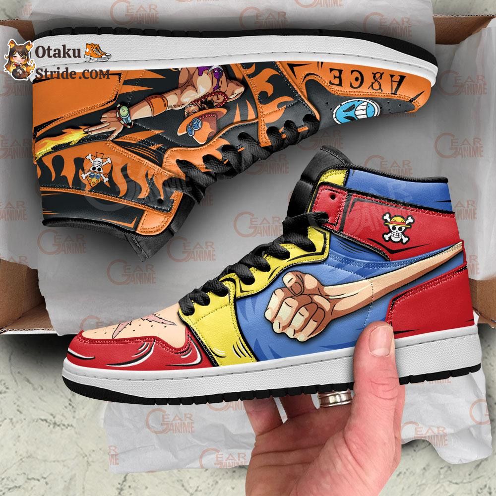Custom Anime One Piece Shoes Featuring Luffy and Ace – Unique Sneakers for Fans