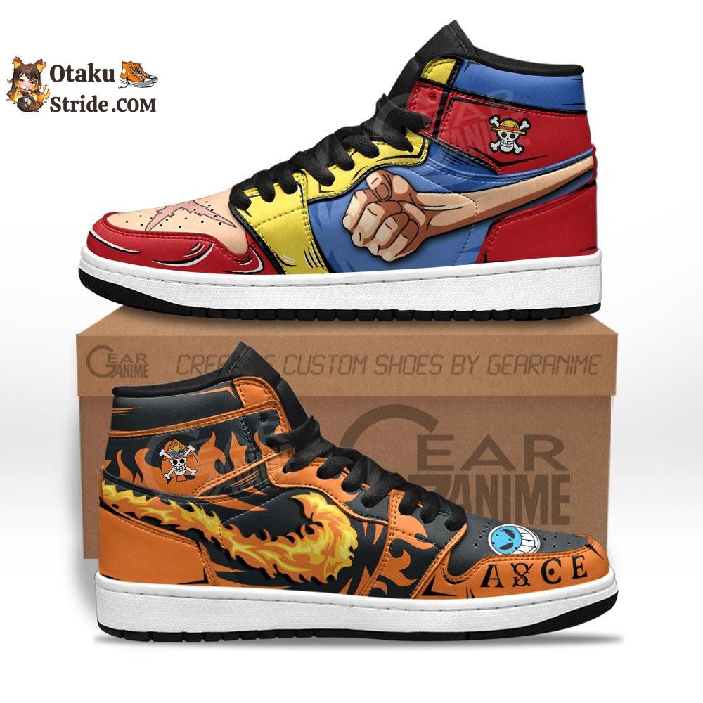Custom Anime One Piece Shoes Featuring Luffy and Ace – Unique Sneakers for Fans