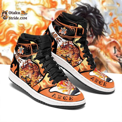 Custom Anime One Piece Shoes featuring Portgas D. Ace – Unique Sneakers for Fans