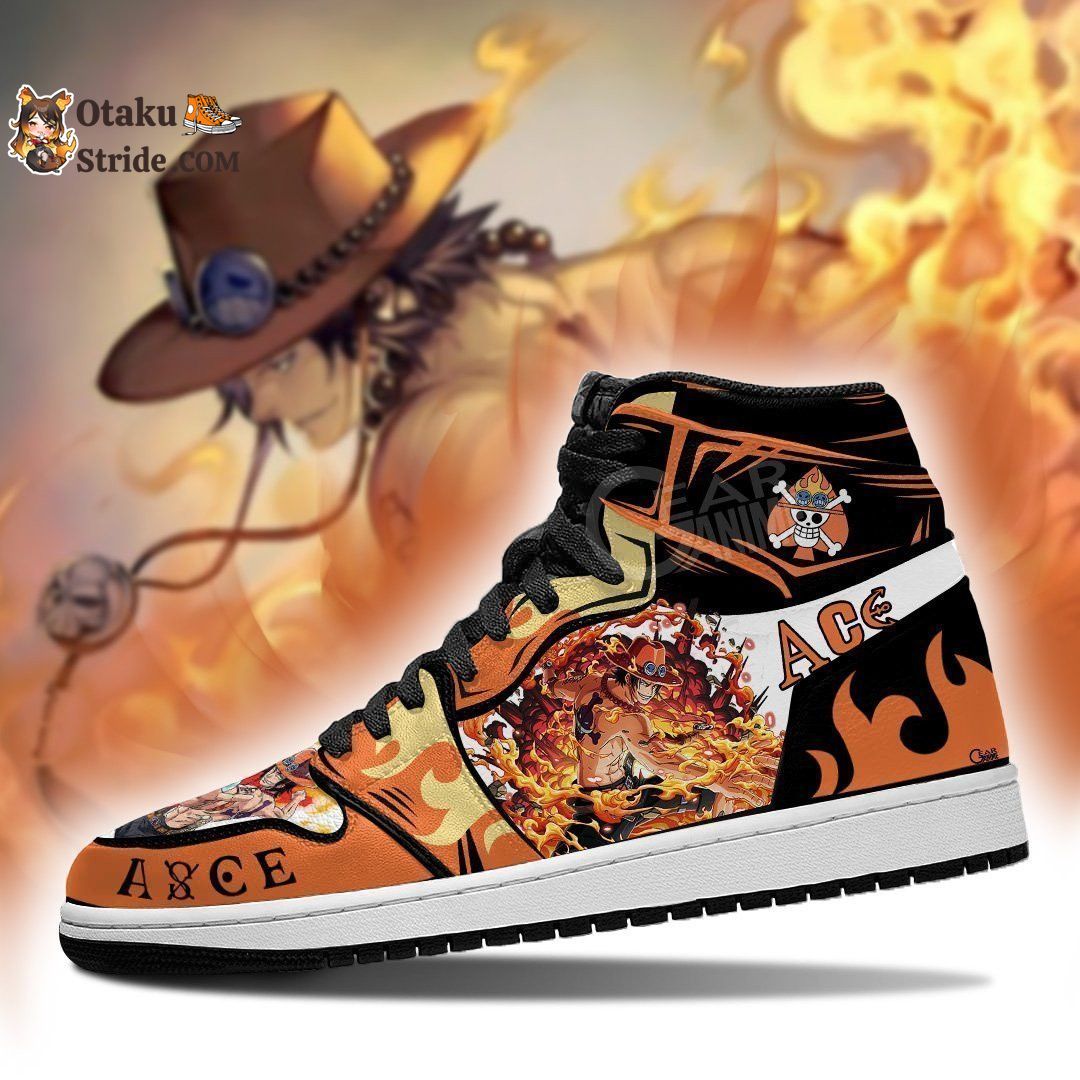 Custom Anime One Piece Shoes featuring Portgas D. Ace – Unique Sneakers for Fans