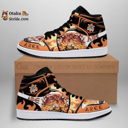 Custom Anime One Piece Shoes featuring Portgas D. Ace – Unique Sneakers for Fans