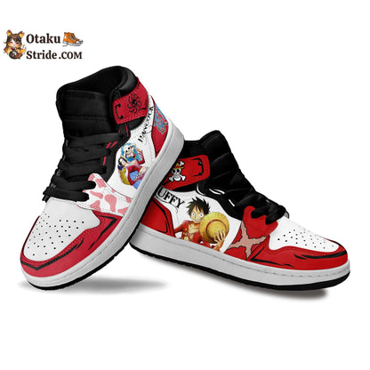 Custom Anime One Piece Shoes – Boa Hancock and Luffy Kids Sneakers