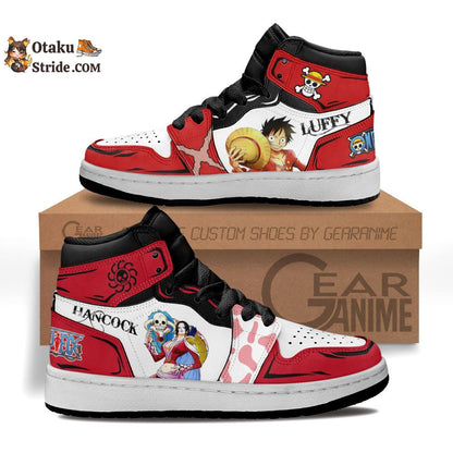 Custom Anime One Piece Shoes – Boa Hancock and Luffy Kids Sneakers