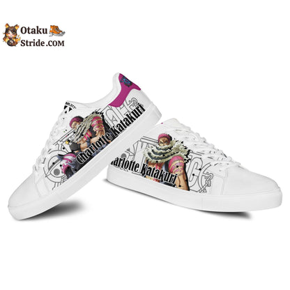 Custom Anime One Piece Skate Sneakers Featuring Charlotte Katakuri Design