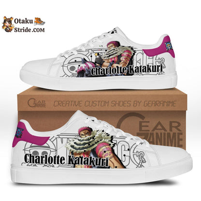 Custom Anime One Piece Skate Sneakers Featuring Charlotte Katakuri Design