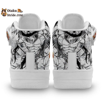 Custom Anime One Piece Sneakers – Ace Sneakers Air Mid Mix Manga Footwear