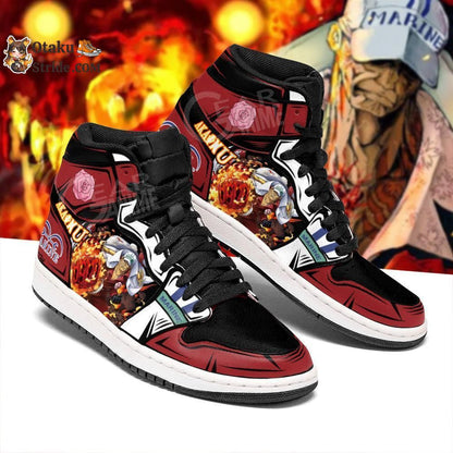 Custom Anime One Piece Sneakers Featuring Admiral Sakazuki Akainu Design