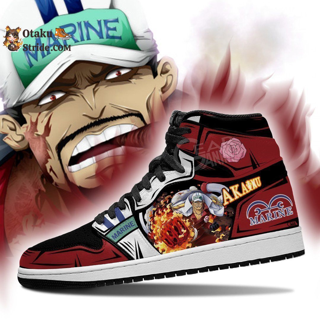 Custom Anime One Piece Sneakers Featuring Admiral Sakazuki Akainu Design