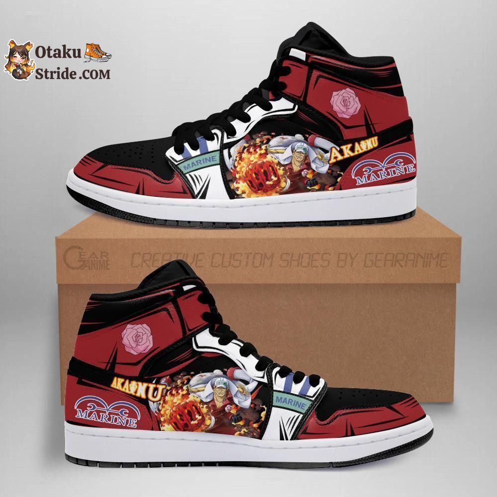 Custom Anime One Piece Sneakers Featuring Admiral Sakazuki Akainu Design