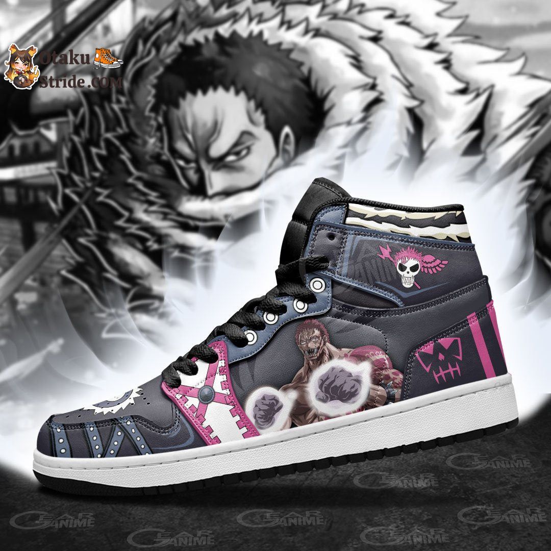 Custom Anime One Piece Sneakers Featuring Charlotte Katakuri Fight Scene