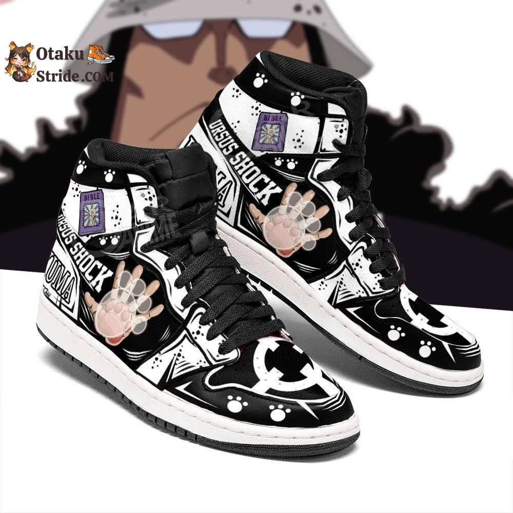 Custom Anime One Piece Sneakers with Bartholomew Kuma Devil Fruit Design