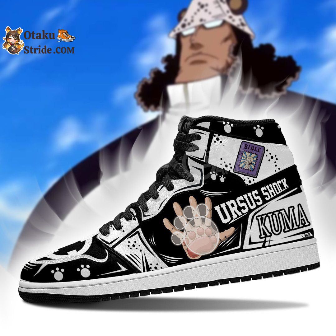 Custom Anime One Piece Sneakers with Bartholomew Kuma Devil Fruit Design