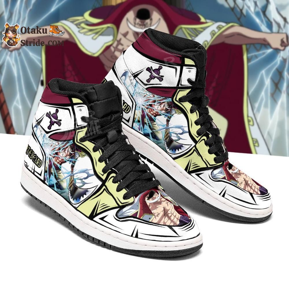 Custom Anime One Piece Whitebeard Sneakers with Gura Gura No Mi Design