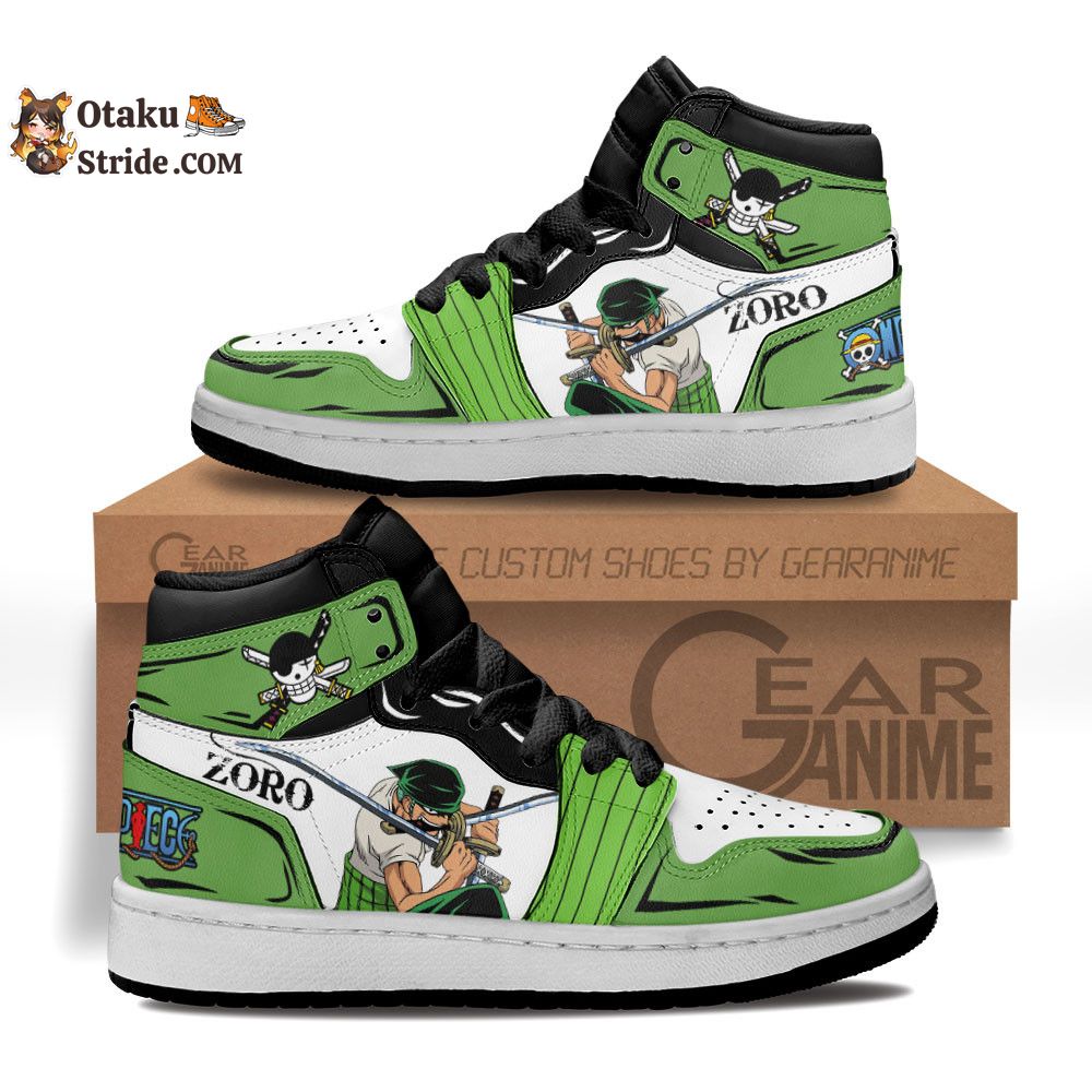 Custom Anime One Piece Zoro Roronoa Kids Sneakers – Unique Printed Footwear