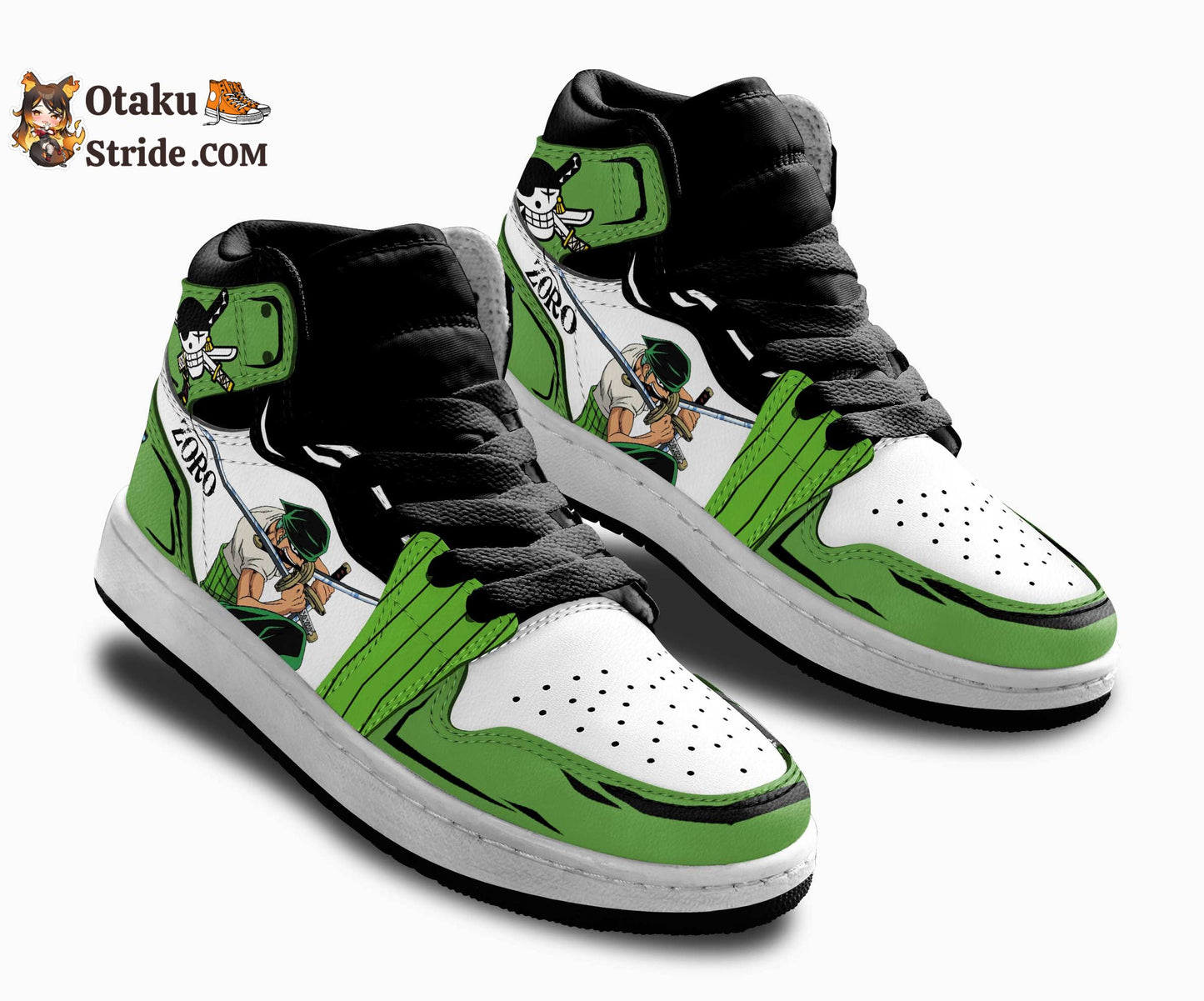 Custom Anime One Piece Zoro Roronoa Kids Sneakers – Unique Printed Footwear