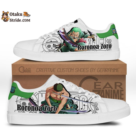 Custom Anime One Piece Zoro Skate Sneakers – Unique Printed Footwear