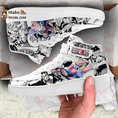 Custom Anime Shoes – Bon Clay Sneakers Air Mid One Piece Mix Manga Design