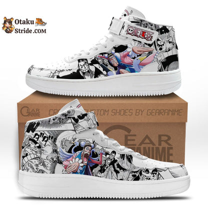 Custom Anime Shoes – Bon Clay Sneakers Air Mid One Piece Mix Manga Design