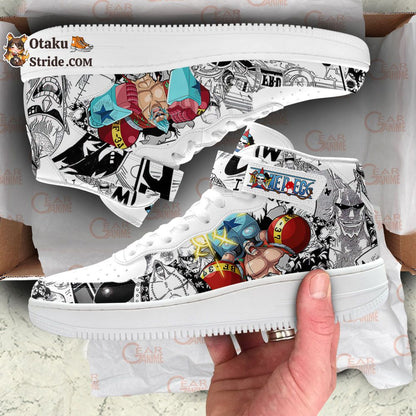 Custom Anime Shoes – Franky Sneakers Air Mid One Piece Mix Manga Design