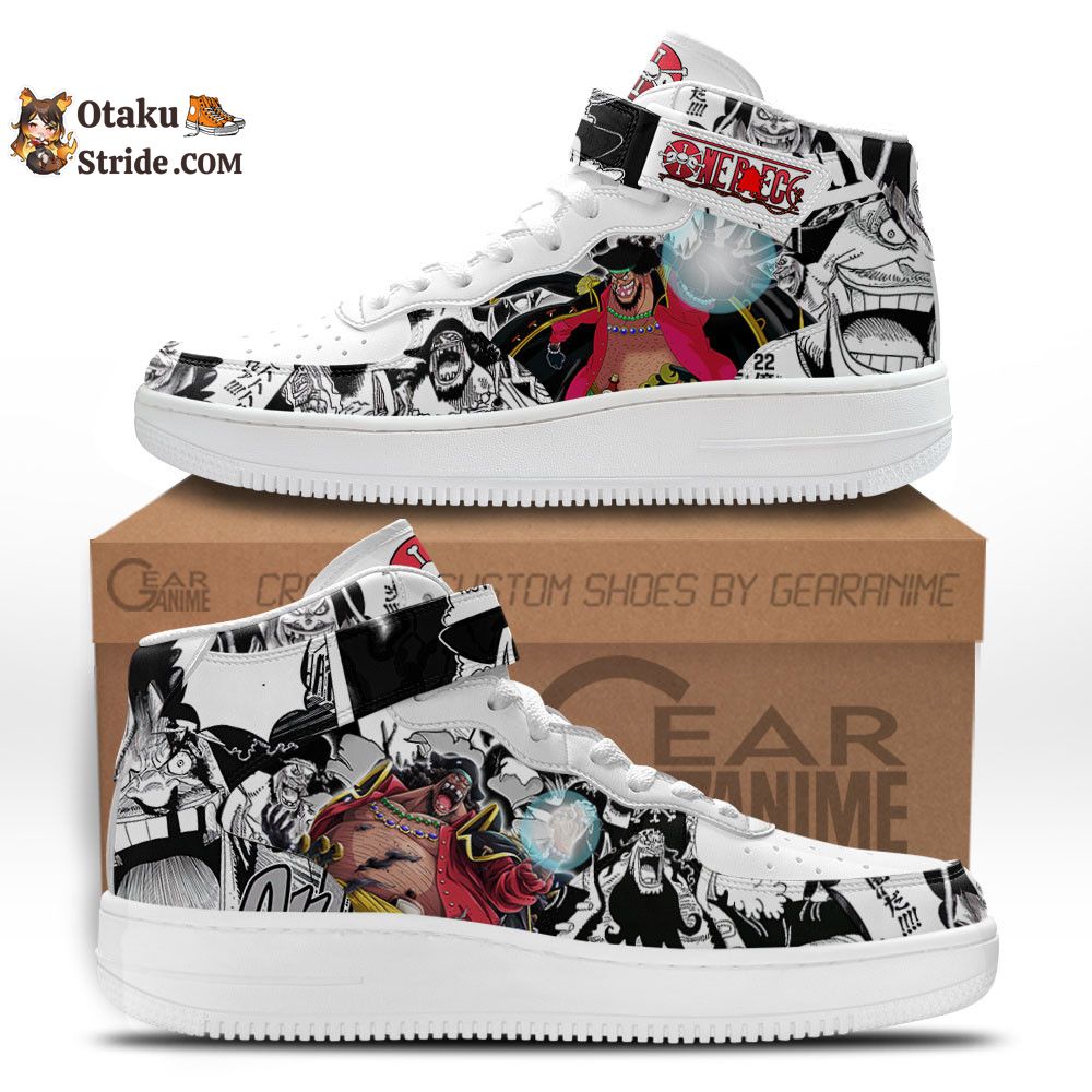 Custom Anime Shoes – Marshall D Tech Sneakers Air Mid One Piece Mix Manga Design