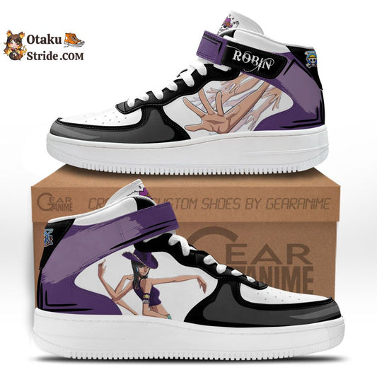 Custom Anime Shoes – Nico Robin Sneakers Air Mid One Piece Design