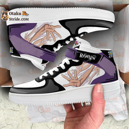 Custom Anime Shoes – Nico Robin Sneakers Air Mid One Piece Design