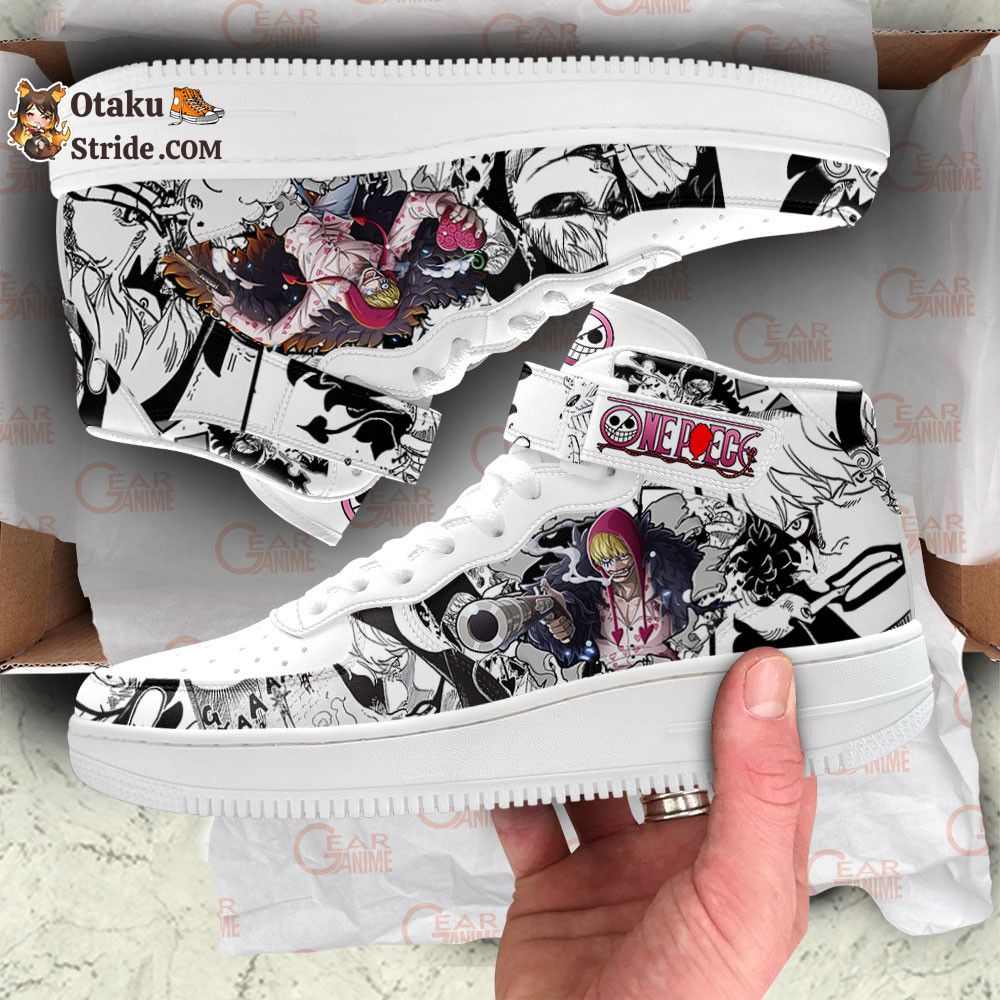 Custom Anime Shoes – One Piece Rosinante Sneakers Air Mid Mix Manga Design