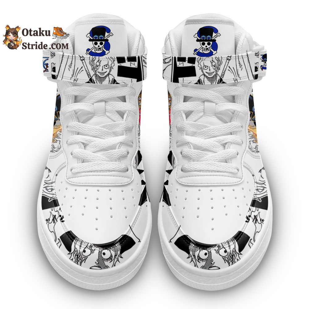 Custom Anime Shoes – Sabo Sneakers Air Mid One Piece Manga Mix Design