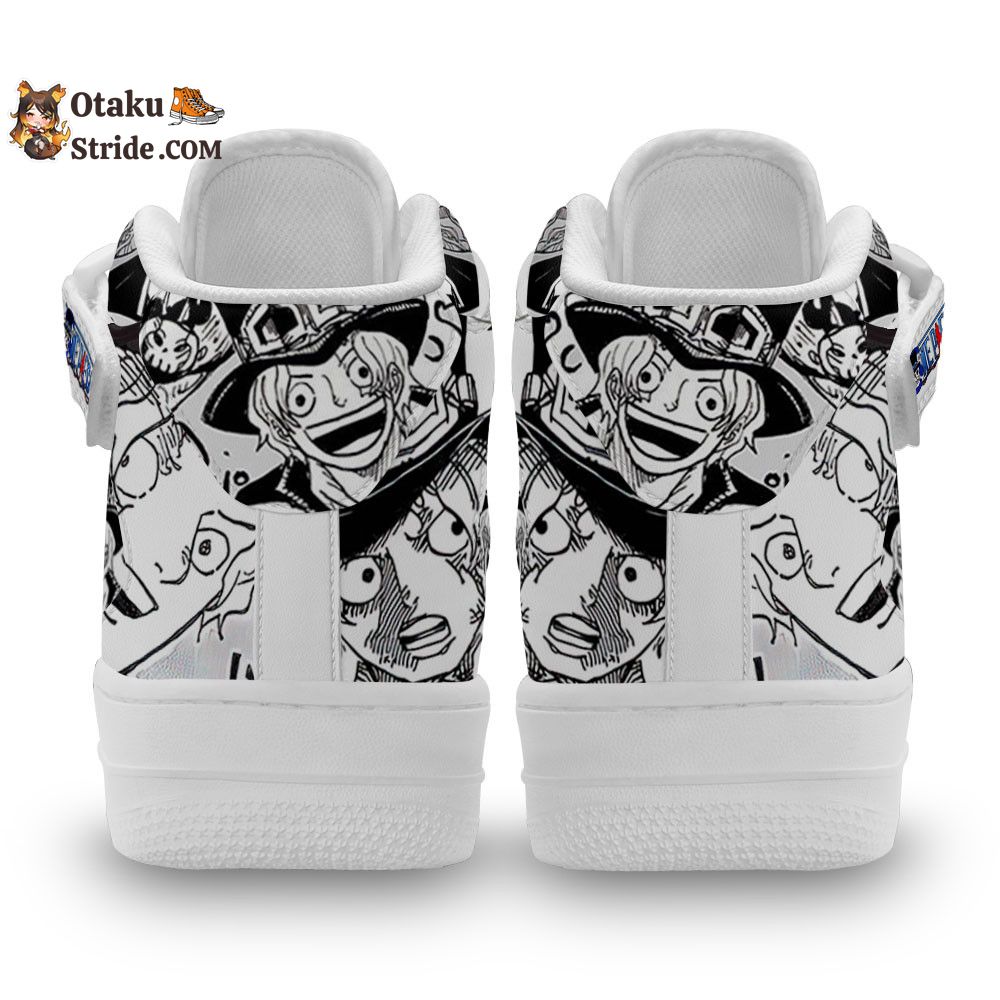 Custom Anime Shoes – Sabo Sneakers Air Mid One Piece Manga Mix Design