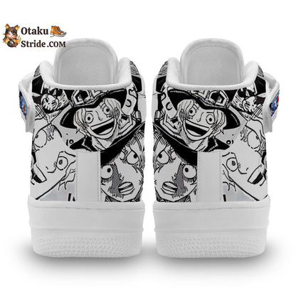 Custom Anime Shoes – Sabo Sneakers Air Mid One Piece Manga Mix Design