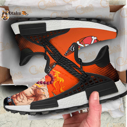 Custom Anime Shoes featuring Portgas D Ace from One Piece – Fire Fist Design