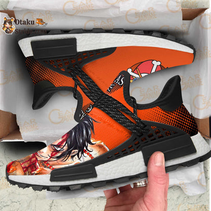 Custom Anime Shoes featuring Portgas D Ace from One Piece – Unique Footwear for Fans