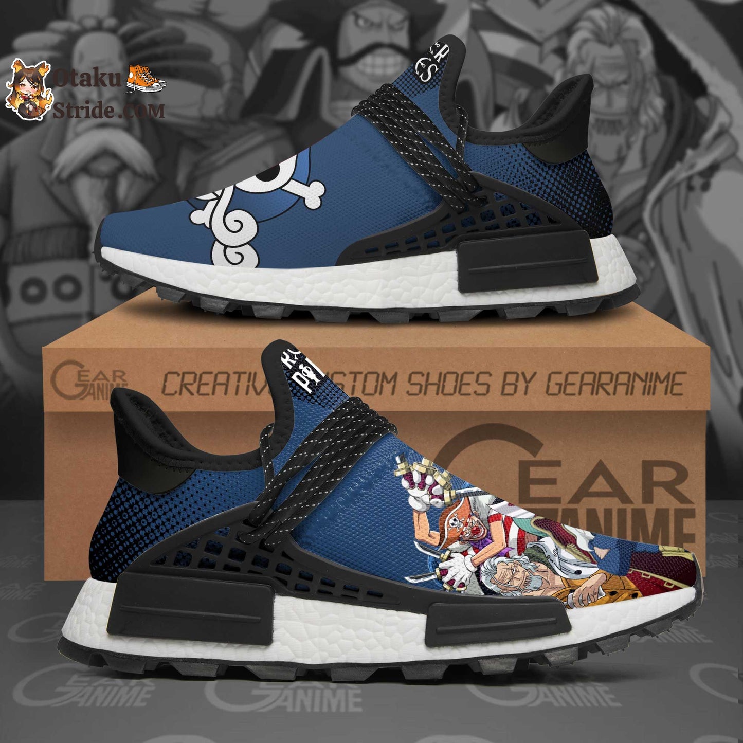 Custom Anime Shoes Featuring Roger Pirates from One Piece – TT12 Design