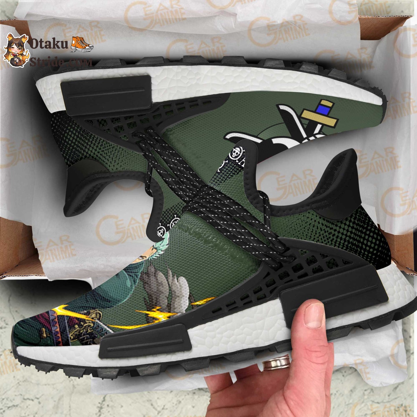 Custom Anime Shoes Featuring Roronoa Zoro from One Piece – Unique Footwear for Fans