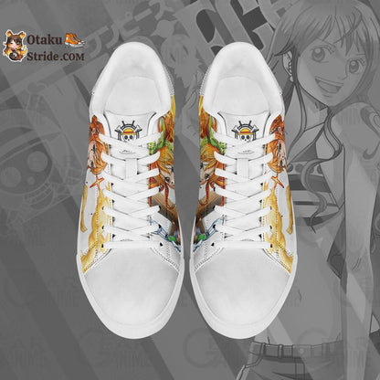 Custom Anime Skate Shoes featuring Nami from One Piece