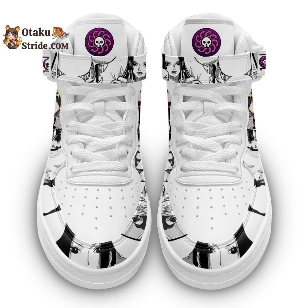 Custom Anime Sneakers – Boa Hancock Air Mid One Piece Shoes with Manga Mix Design